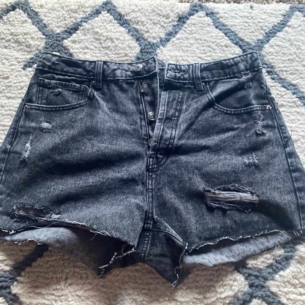 High Waisted Black Mom Shorts